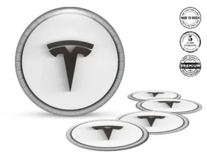 Tesla Style Emblèmes Roue Étiquettes Bombées Haute Qualité